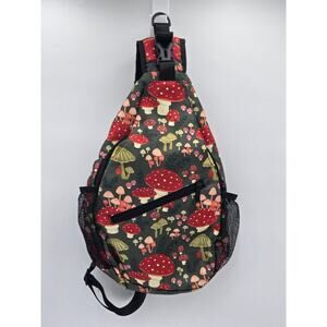 WURTON Mushroom Crossbody Sling Backpack Floral Print Adjustable NWOT